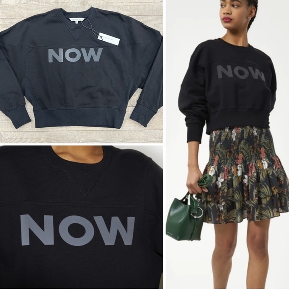 REBECCA MINKOFF | Reflective Now Sweatshirt in Black - Picture 1 of 3